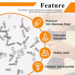 1120Pcs 304 Stainless Steel M1 M1.2 M1.4 M1.6 M2 M2.5 Metric Micro Screws Nuts A