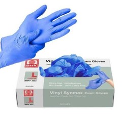 10 Boxes Basic Vinyl Disposable Gloves Synmax Exam Latex & Powder-Free Large