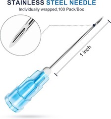 100 Pack 3ml Syringes 23g, 1.0 Inch Luer Lock Syringe Individually Packag