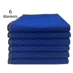 UBMOVE Pro Moving Blankets (6 Pack) 35lbs/doz 2.92lb/ea 72″x80″ Blue