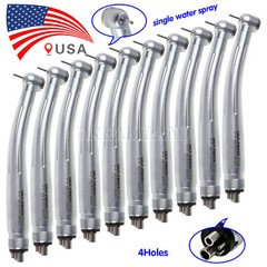 10pcs Dental High Speed Handpiece Standard Push Button Single Water Spray 4 Hole