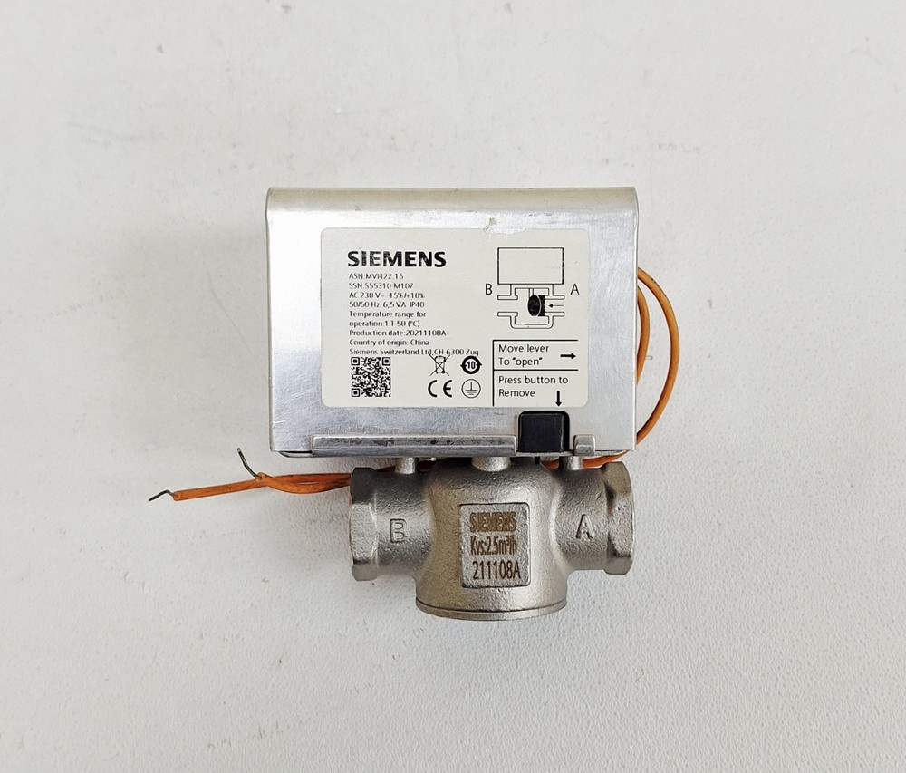 Siemens ASN:MVI422.15 / SSN:S55310-M107 / 211108A Control Valve