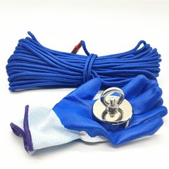 1100lbs Fishing Magnet Kit Pull Force Strong Neodymium Hook Rope Carabiner Glove