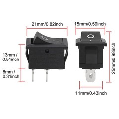 10Pcs Snap-In Rocker Switch ON/OFF 2 Pin SPST 125V 250V Car Boat