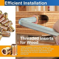 Industrial Grade 3/8″-16 Wood Insert Nuts Set – 12 Pack with Installation Guide