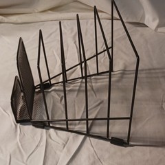 Black Metal Mesh Desktop File Organizer Letter Document Sorter