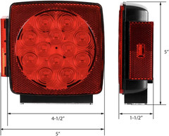 CZC AUTO 12V LED Submersible Left and Right Trailer Lights Stop Tail Turn Signal