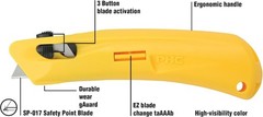 EZ3 Safety Cutter, Ambidextrous Lightweight Box Cutter with Safety Point Blade