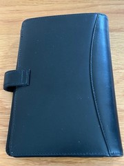 Vintage Levenger black Leather disc binder planner Circa date Book & notes NICE