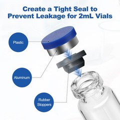 100/500/1000PCS 2ml Glass Vials Clear Headspace Sample Vials Lab Vials w/ Caps