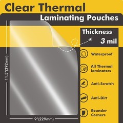 300 PK Bulk KOALA Thermal Laminating Pouches 9″x11.5″ Clear 3Mil Laminate Sheets