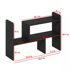 Black 23.7 In. X 15.7 In. Wood Modern Adjustable Desk Organizer