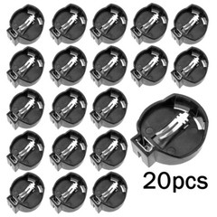 20pcs/set Button Coin Cell Battery Socket Holder Case Black CR2025 CR2032 USA