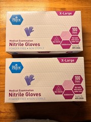 2 PACK MedPride Powder-Free Nitrile Exam Gloves, XL, Pack of 100