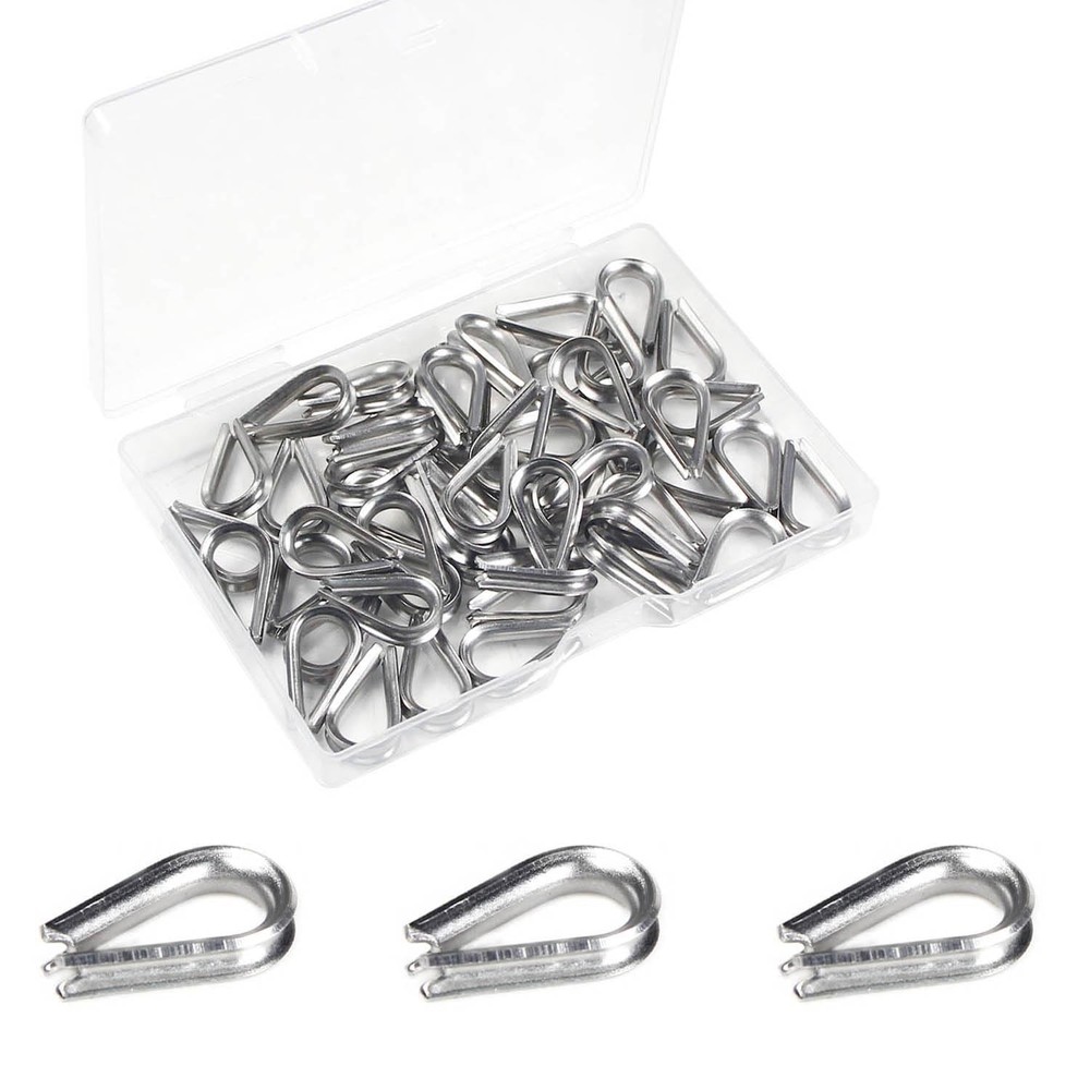 50Pcs 1/16″ M2 Stainless Steel Thimble for Diameter Wire Rope Cable Thimbles Rig