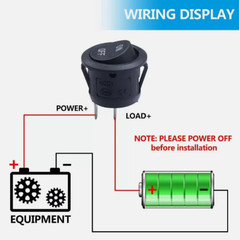 5Pcs 12V round Rocker Switch AC 6A/250V 10A/125V SPST 2 Pin 2 Position On/Off T