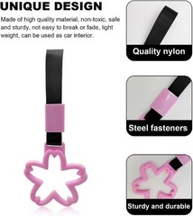Sakura Shaped Car Handle Rings – Cherry Blossom Hand Strap D Color: Light Pink