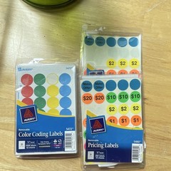 Avery Removable Self-Adhesive Price Labels 5472 5480 Round 1/2″ Paper Assorted