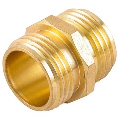 2 Pack 3/4 Inch Brass Garden Hose Adapter Male to Double Male(2 Pack),