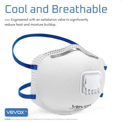 VEVOX N95 Mask NIOSH Approved 10 Pack Valved Particulate Respirator