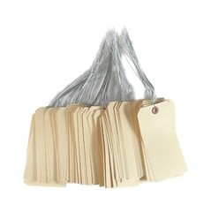 100 pcs 5 3/4″ x 2 7/8″ Size 7 Manila Large Pre-Wired Parts Price Tags with Wire