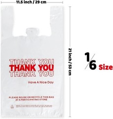 JShlpiar 1000 Bags Thank You Plastic T-shirt Bags (1000 Count) (11.5 x 6.5 x 21)