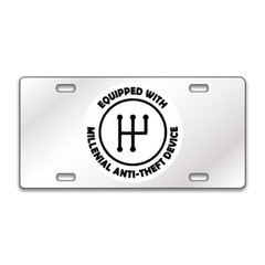 MILLENIAL ANTI THEFT FUNNY Chrome or Black Acrylic License Plate CUSTOM LP0084