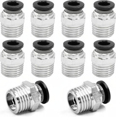 10 Pcs Push to Connect Fittings 6 mm Tube OD x 1/4 In NPT Thread, Male Straight