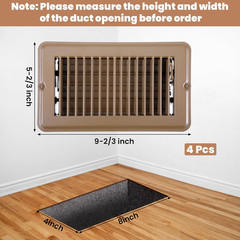 4 Pack 4X8 Inch RV Floor Vent Covers, Heavy Duty Steel Walkable RV Floor Registe