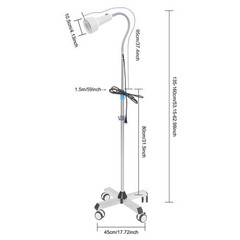30W Adjustable Height LED Examination Light Floor Standing Examination Lamp 360°