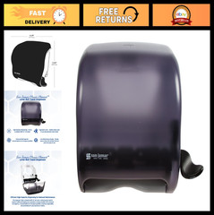 Wall-Mounted Paper Towel Dispenser – Fits All Core Sizes, Lever Action, Black Pe