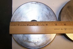 4 U Shaped Steel Wheels 5.25 inch diameter 1 inch shaft hole Heavy Duty Used