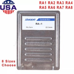 Dental RA Round Carbide Bur Latch Type RA 1-8 Burs 5pcs Box