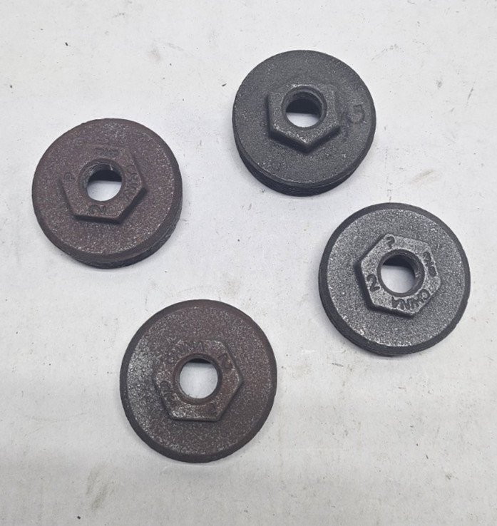 Black Malleable Iron Threaded Reducer Hex Bushing 2″ MNPT x 3/8″ FNPT (Lot of 4)