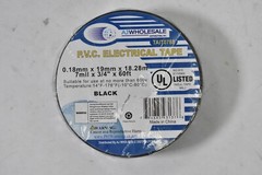 Lot of 2 Assorted Brands Electrical Tape Vinyl PVC Black Rolls 3/4″ x 60′
