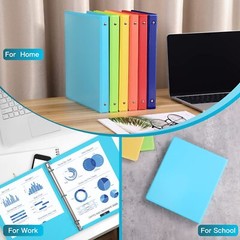 6 Pack 0.5-inch 3-Ring Binder with 2 Interior Pockets, 0.5” Basic Binders Holds