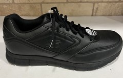 New Skechers Work 77156 Memory Foam Slip Resistant Black Lace Shoes Size 13 Wide