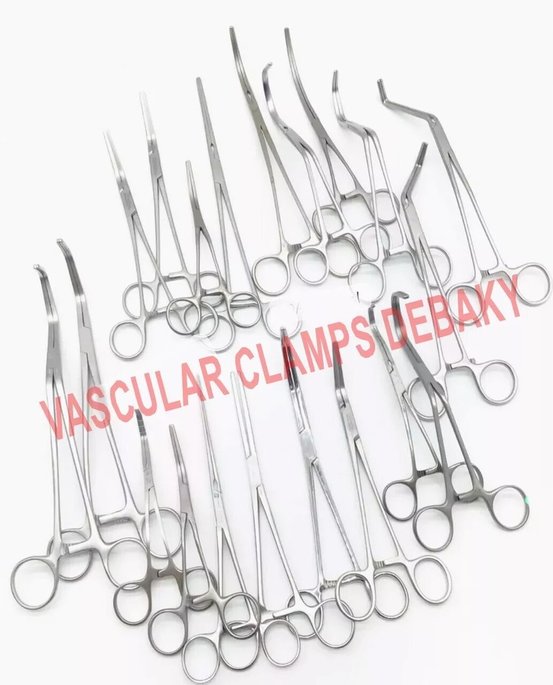 20 PCS SET VASCULAR CLAMPS SURGERY INSTRUMENTS DEBAKY SURGICAL INSTRUMENTS