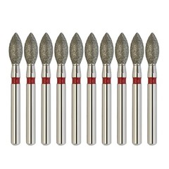 Dental Diamond Burs 368/023F Egg Football Friction Grip Fine Grit Red High Speed