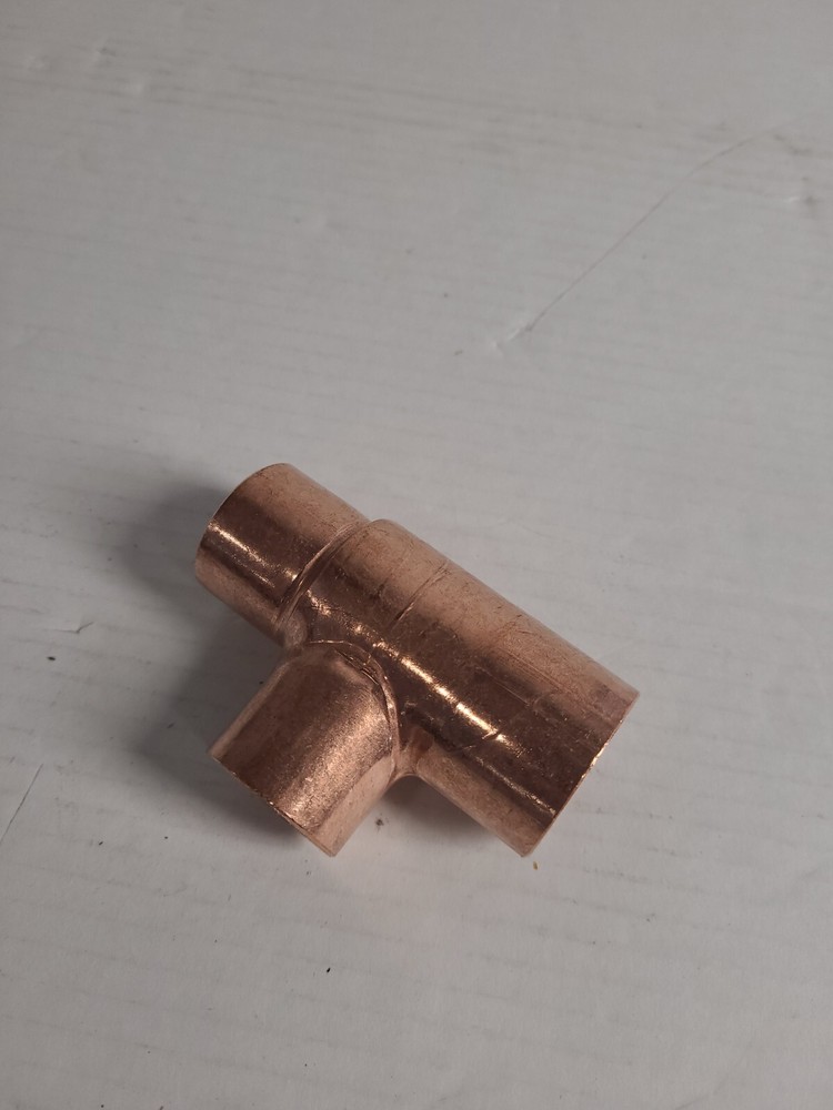 1-1/4″ x 1″ x 1″ Inch Copper Reducing Tee CxCxC Sweat Plumbing Fitting
