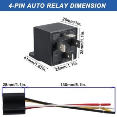 4-pin 40/30AMP 12V Relay Kit Spst 12-Volt 2-Pack Automotive Relay 2 pack