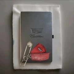 CADILLAC Notebook Journal Debossed Logo GM Notepad Hard Cover Vegan Italy Made
