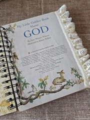 LGB About God Hardcover Junk Journal Wire Bound Scrapbook Vintage Upcycled Book