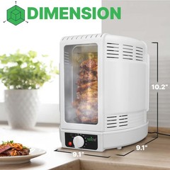 NutriChef Vertical Rotisserie Oven – 4Qt Electric Roaster for 700 Watts Cooking