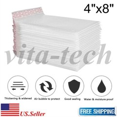 #000 4×8 (4×7) White Poly Bubble Mailer Self Padded Envelope Bag 25,50,100,200