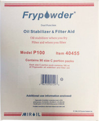 MirOil P100 Fry Powder Oil Stabilizer Filter Aid, 90 x160ml Size C Portion packs