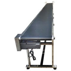 236*15.7in Black PVC Belt Conveyor Stainless Steel Body Adjustable Speed 370W