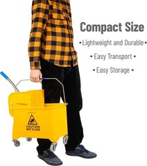 Ergonomic 5.5 Gallon Mop Bucket with Wheels—Ultimate Compact Cleaning Solution