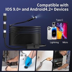 High Compatibility Endoscope Camera, 8 Adjustable LEDs