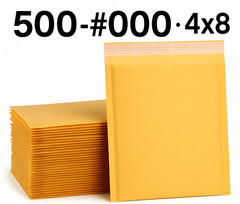 500 #000 Kraft Bubble Mailers 4×8 Padded Envelopes Self Seal Shipping Bags